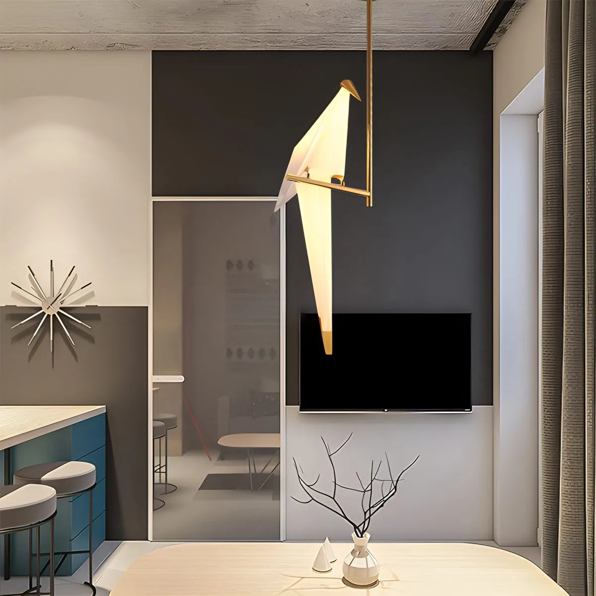 Antizer Paper Crane Bird Chandelier for Dining Room