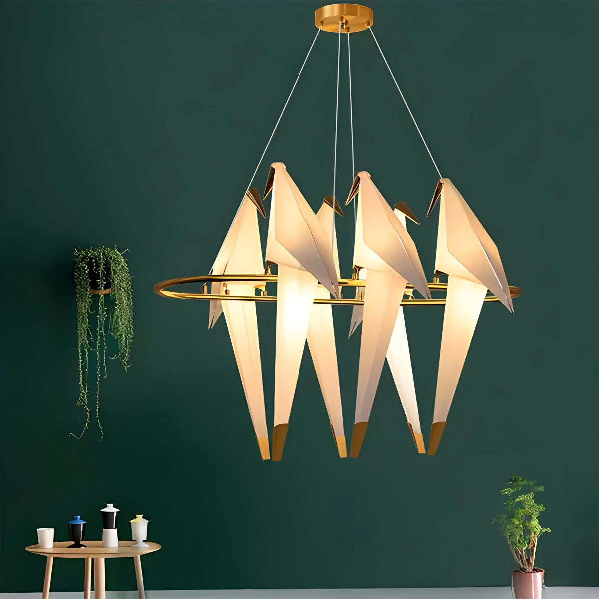Antizer Paper Crane Bird Chandelier for Dining Room
