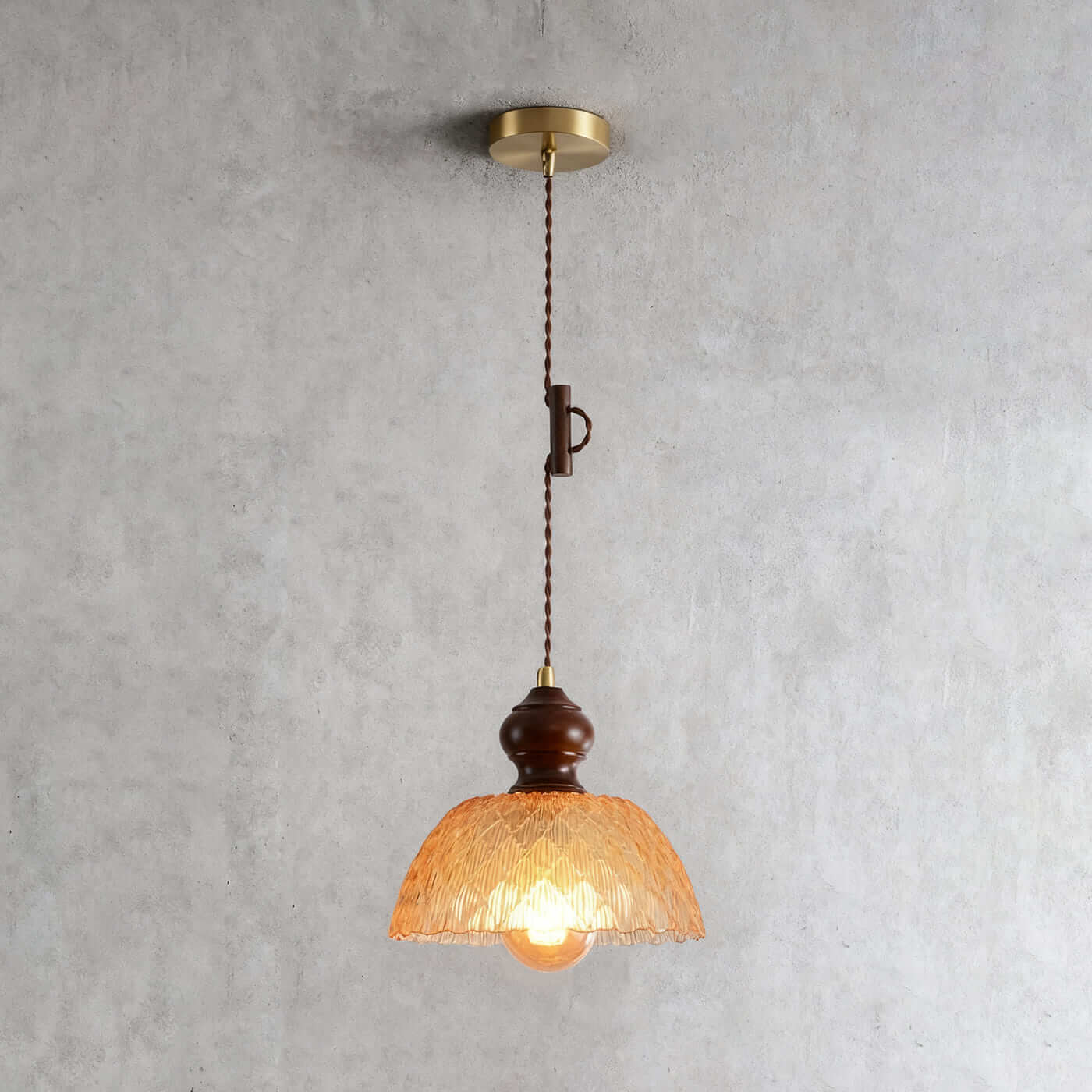 Pelura Pendant Light – French Retro Art Glass Bedside Lamp