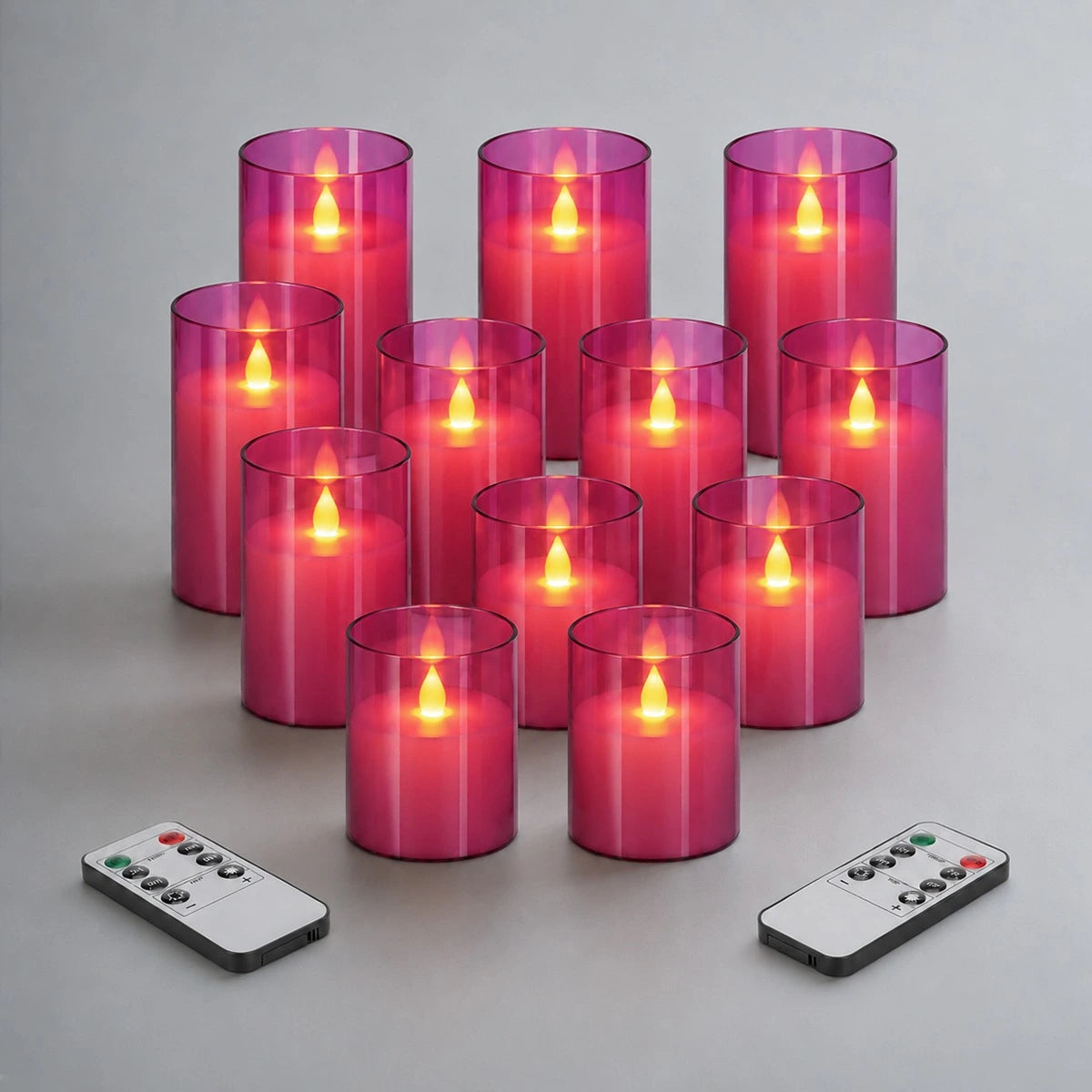 Antizer Acrylic Glass Pillar Flameless Candle