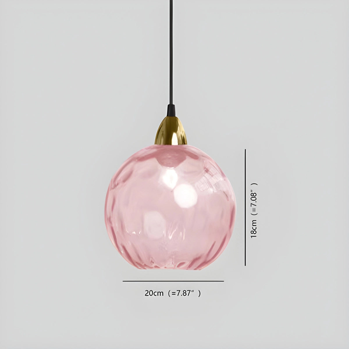 glass ball pendant light size