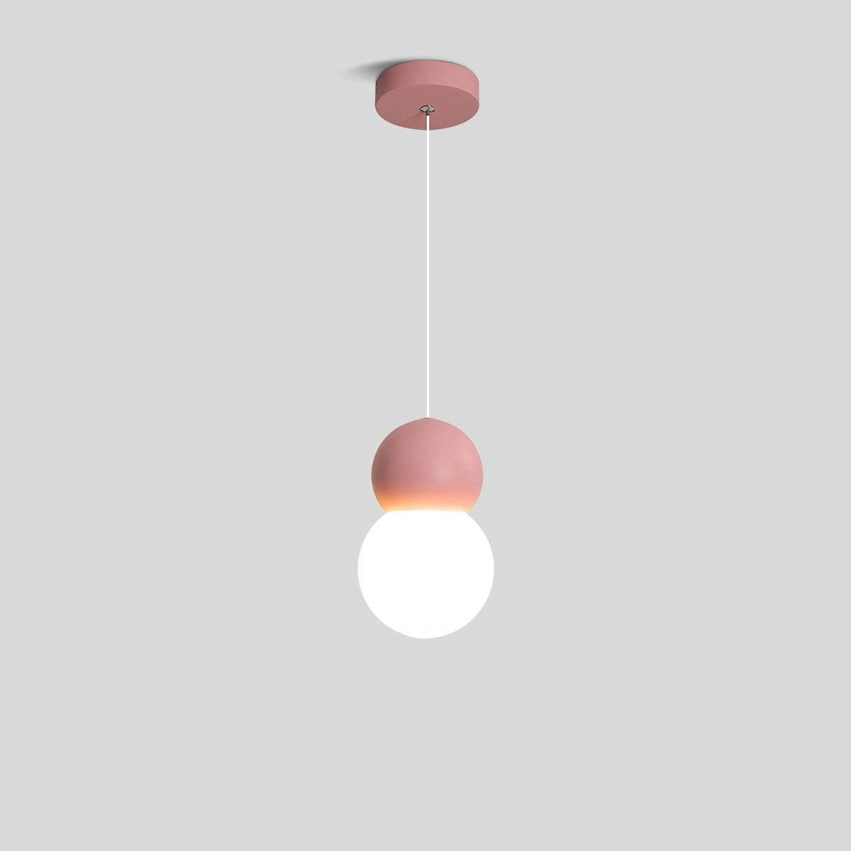 Antizer Cream Style Globe Pendant Light Small Bedside Lamp Pink