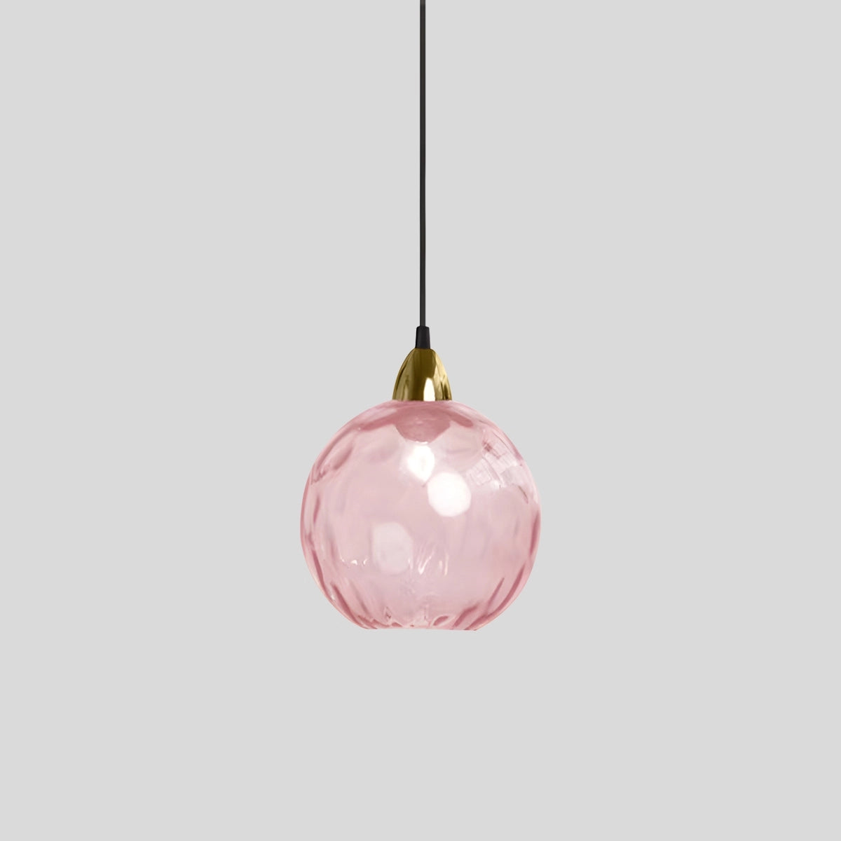 pink glass ball pendant light