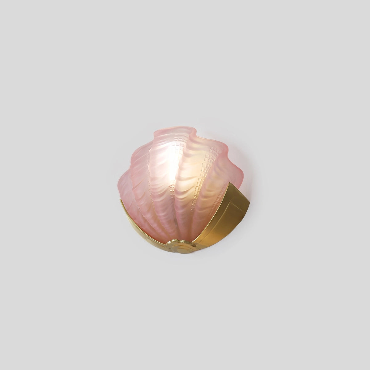 Antizer Light Luxury Brass Shell Glass Wall Lamp Pink Warm Light