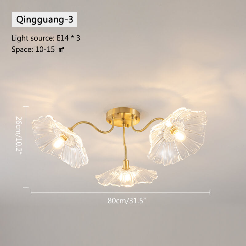 Antizer Lotus Leaf Glass Ceiling Lamp for Living Room