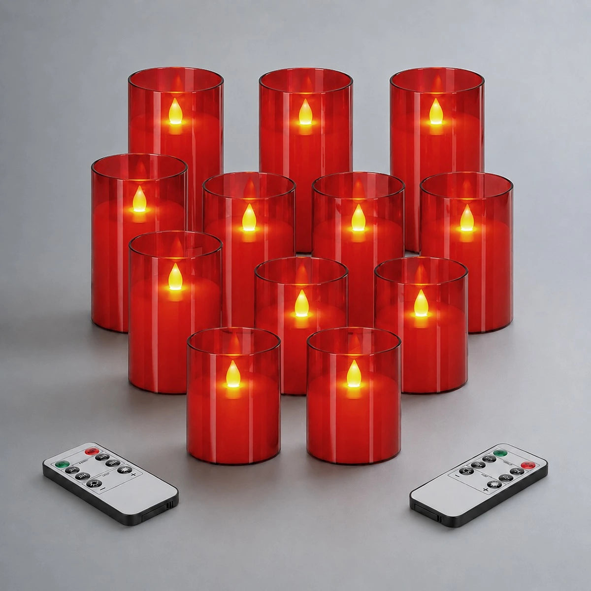Antizer Acrylic Glass Pillar Flameless Candle