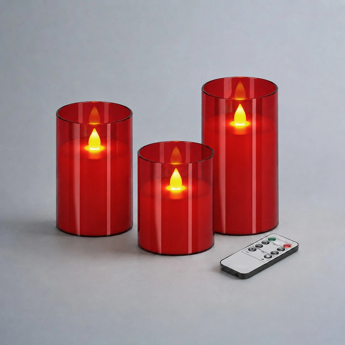 Antizer Acrylic Glass Pillar Flameless Candle 12 Pack × 6