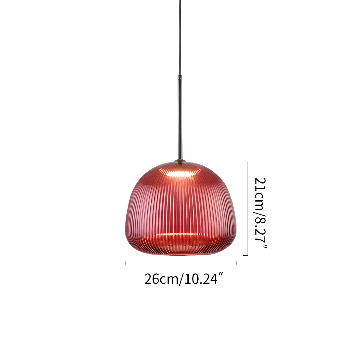 stained glass pendant light size