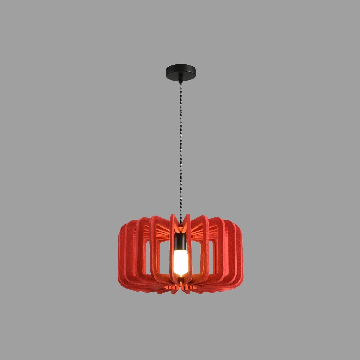 Antizer Column Shaped Birdcage Acoustic Pendant Light Red Dia 40cm x H 20cm / ∅ 15.75" x H 7.87"