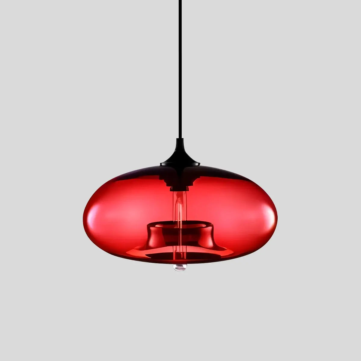 Antizer Colorful Glass Pendant Light for Dining Area Red D28cm / 11.02″