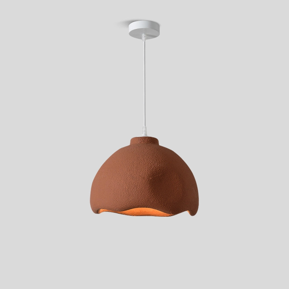 Antizer Micro Cement Pendant Light for Kitchen Dining Area Red Brown Dia 35cm x H 26cm / ∅ 13.78″ x H 10.24″ Warm Light