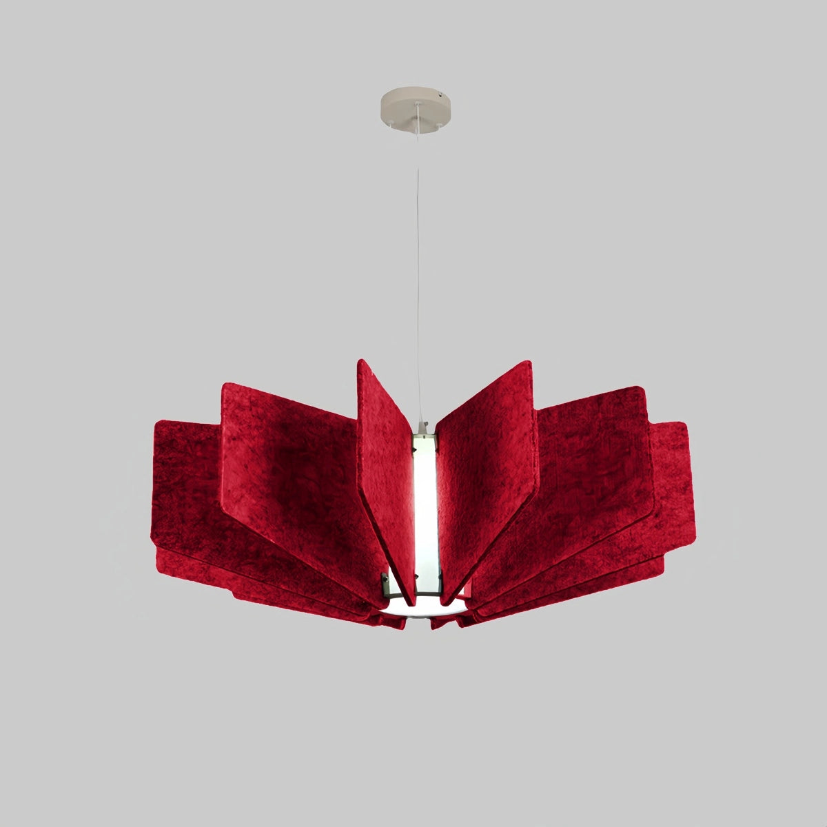 Antizer Wing Panel Acoustic Pendant Light for Living Room Red Dia 60cm x H 30.5cm / ∅ 23.62" x H 12.01"