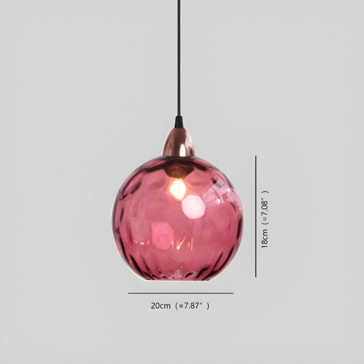 glass ball pendant light size