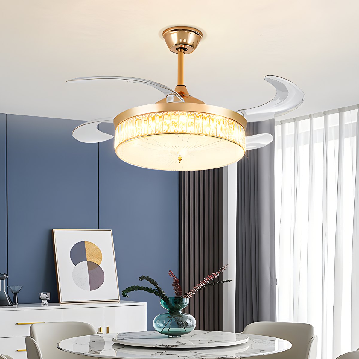 Antizer Remote Hugger Ceiling Fan Light