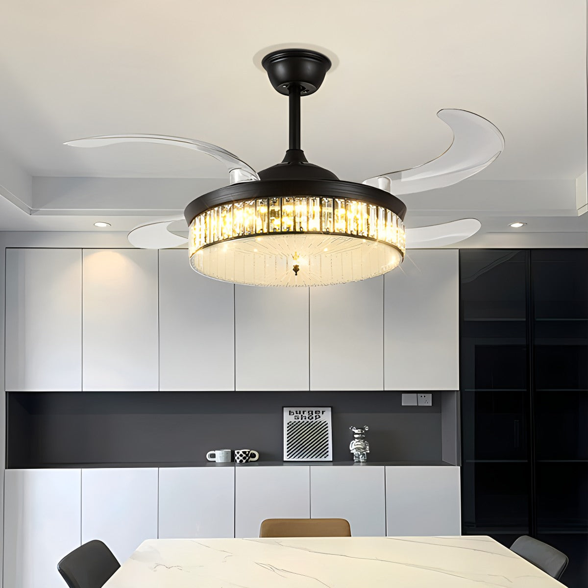 Antizer Remote Hugger Ceiling Fan Light