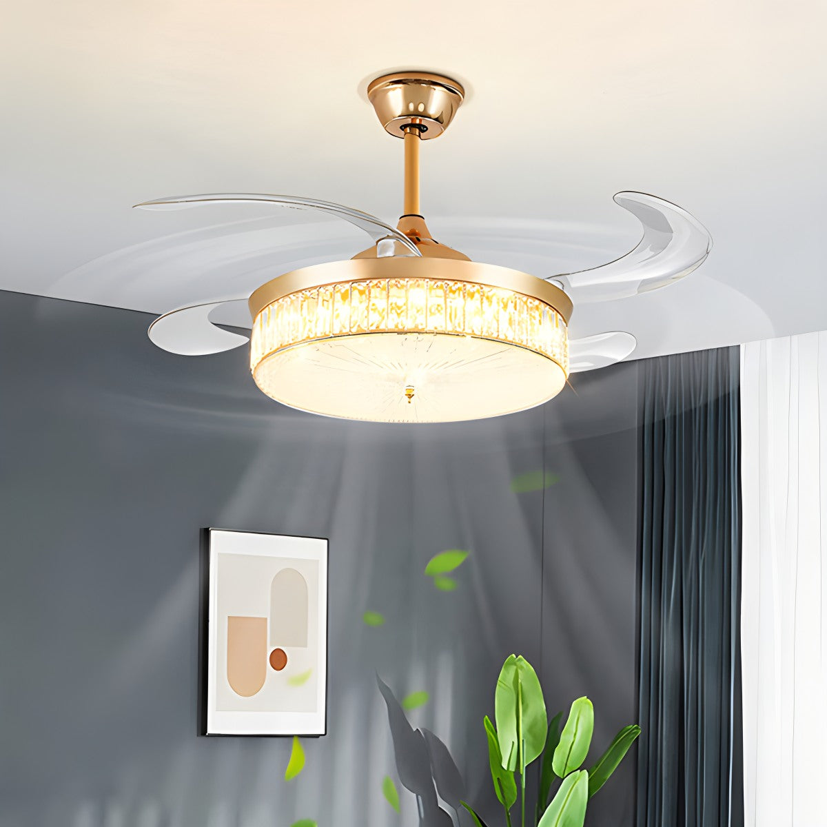 Antizer Remote Hugger Ceiling Fan Light