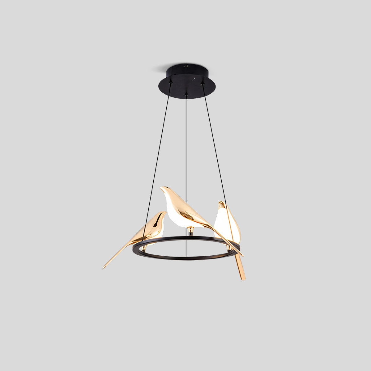 Antizer Modern Gold Birds LED Chandelier Ring-3 Heads Warm Light