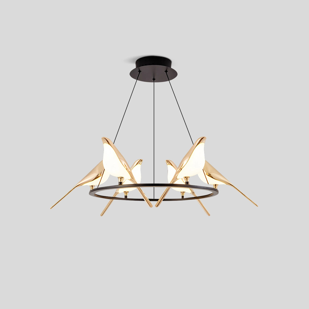 Antizer Modern Gold Birds LED Chandelier Ring-6 Heads Warm Light