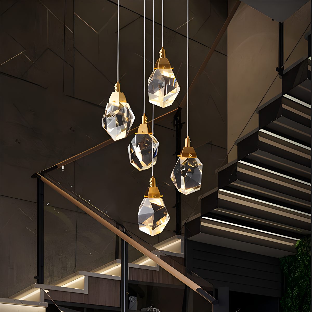 Antizer Rock Crystal Rain Chandelier for Living Room
