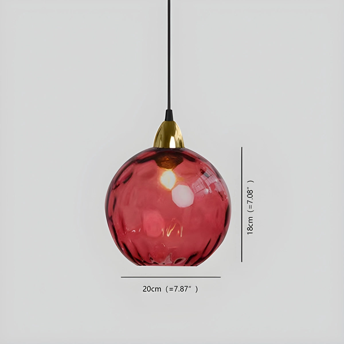 glass ball pendant light size