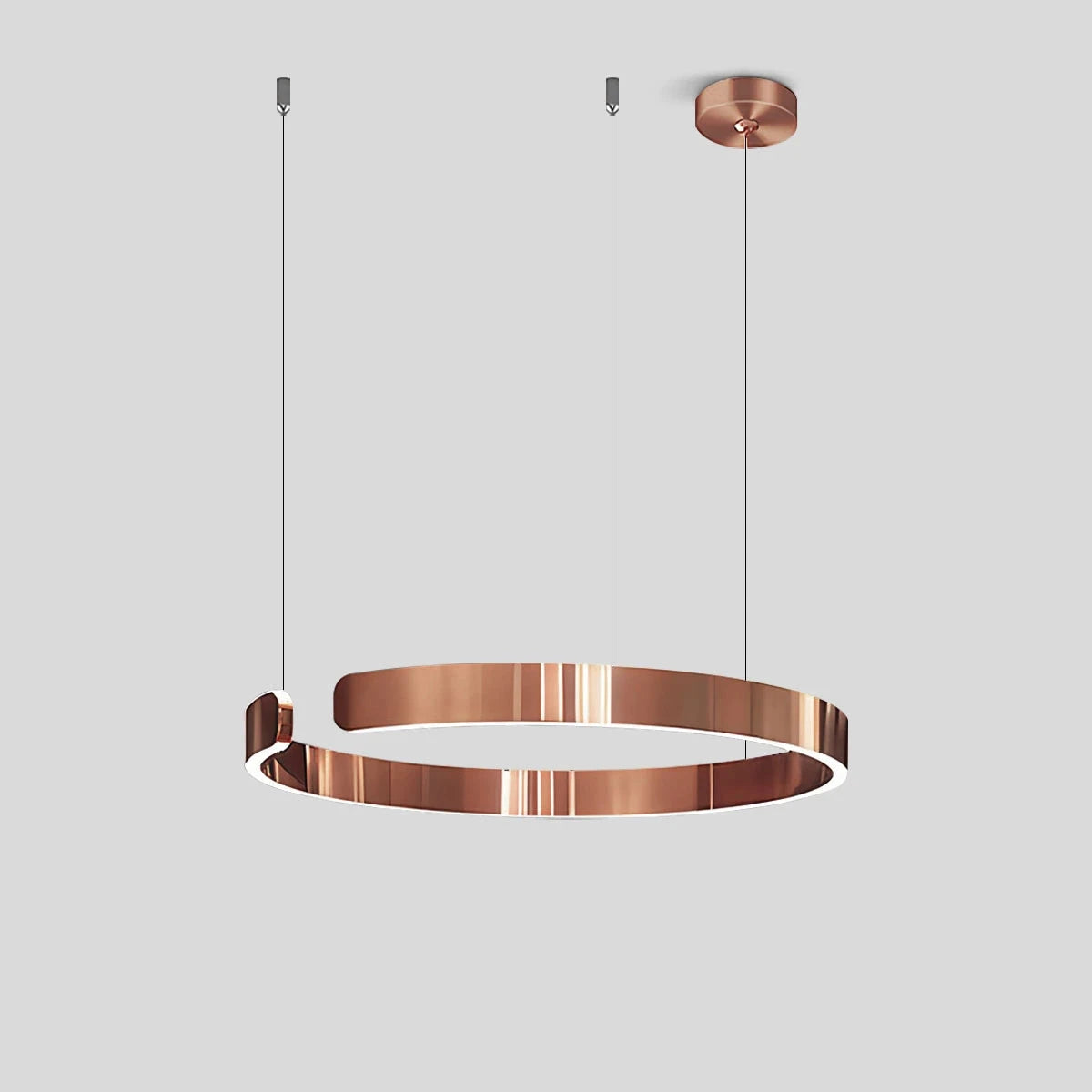 Antizer Modern Ring LED Chandelier for Living Room Rose Gold