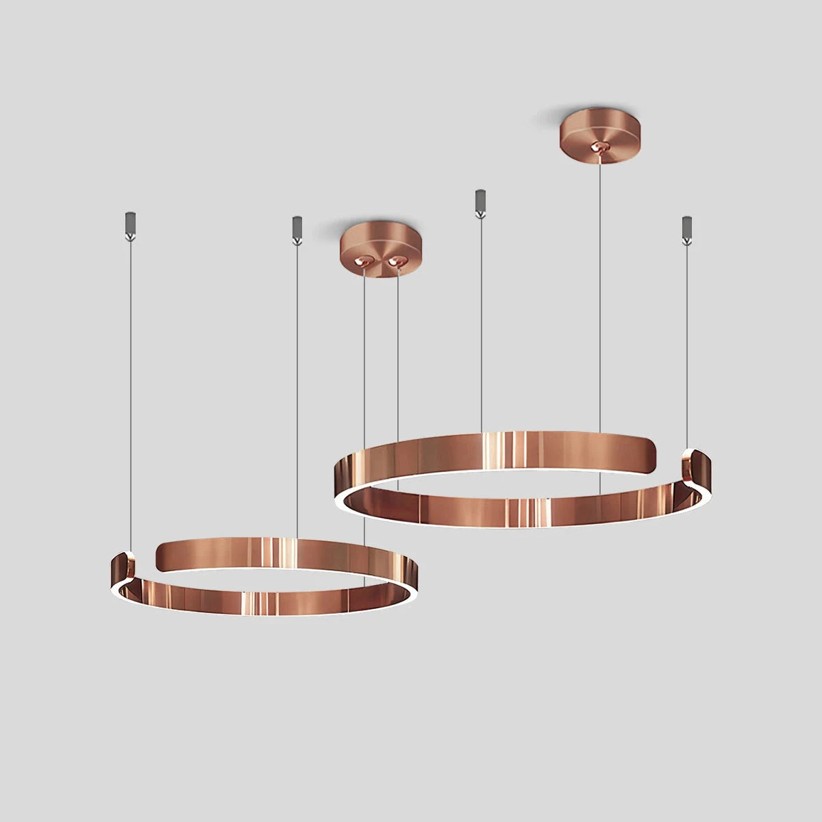 Antizer Modern Ring LED Chandelier for Living Room Rose Gold