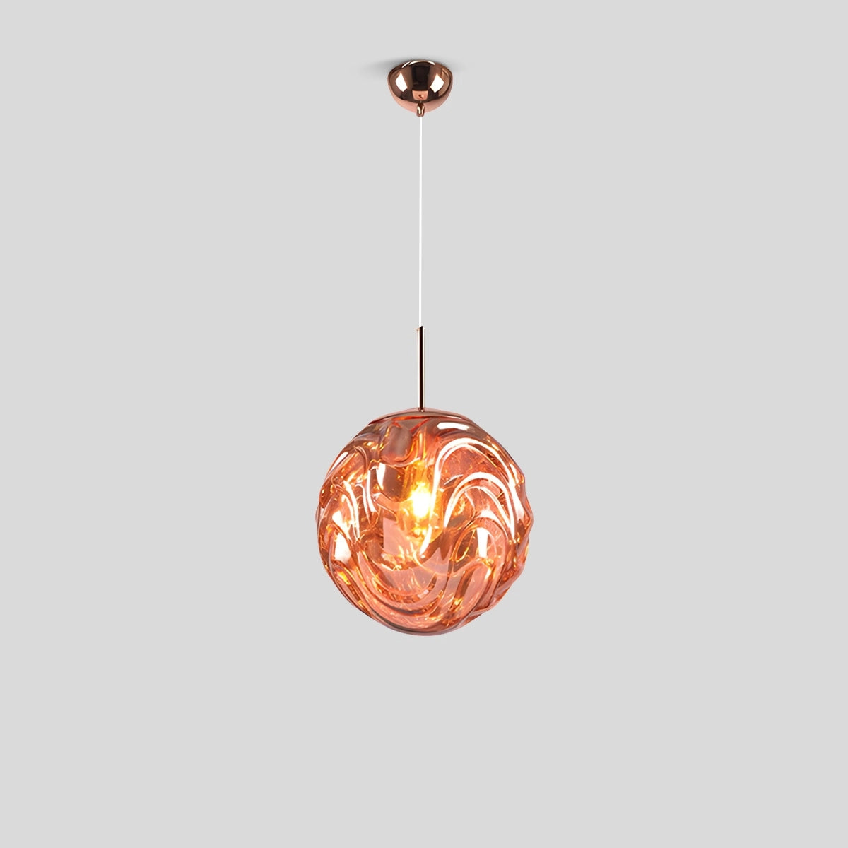 Antizer Modern Sphere Pendant Light for Kitchen Dining Room Rose Gold Warm Light