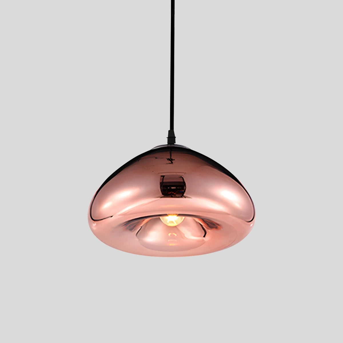Antizer Modern Bread Shape Glass Pendant Light for Kitchen Rose Gold Warm Light