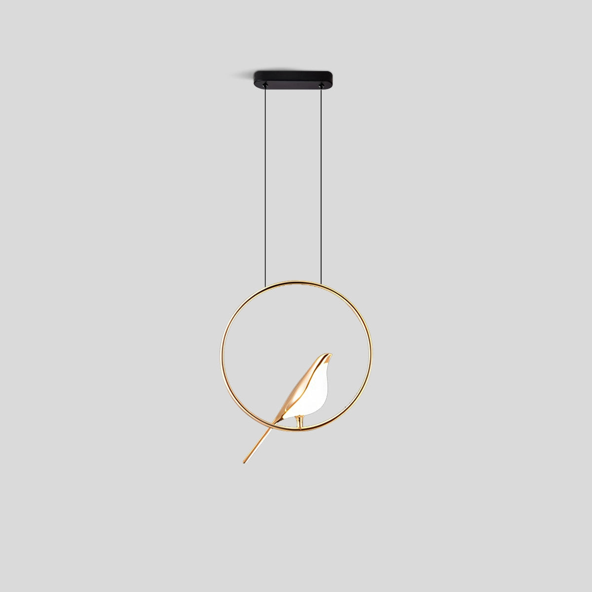 Antizer Modern Gold Birds LED Chandelier Round-1 Head Warm Light