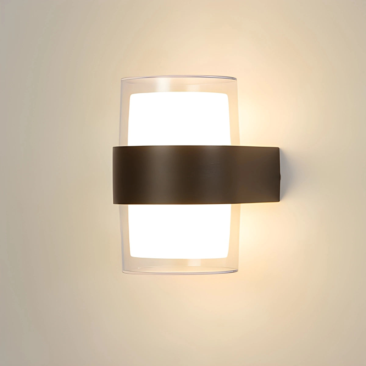 Antizer Lightning and Rainproof Columnar Outdoor Wall Light Sand Black Round