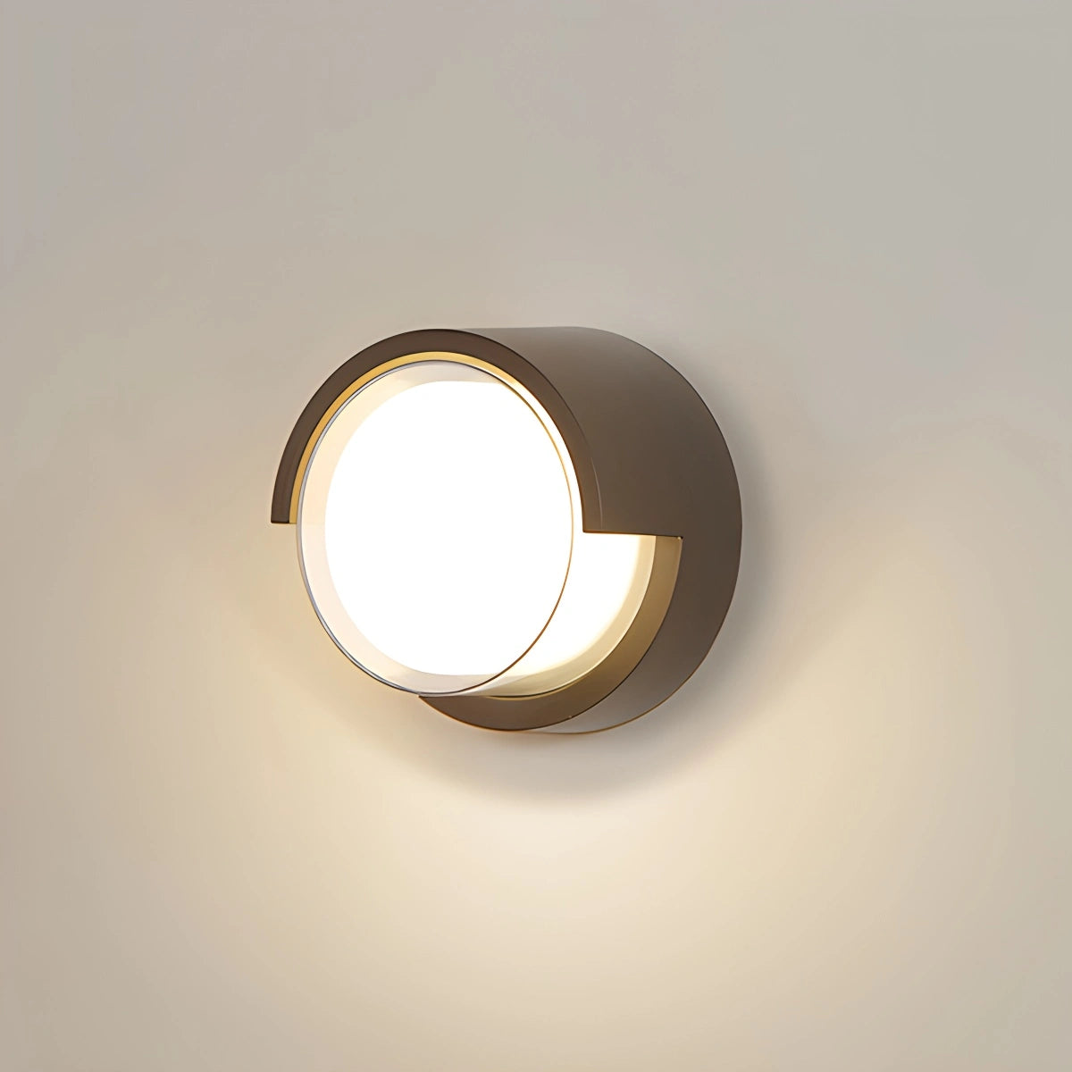 Antizer Double-Layer PC Protective Outdoor Wall Light Sand Black Round