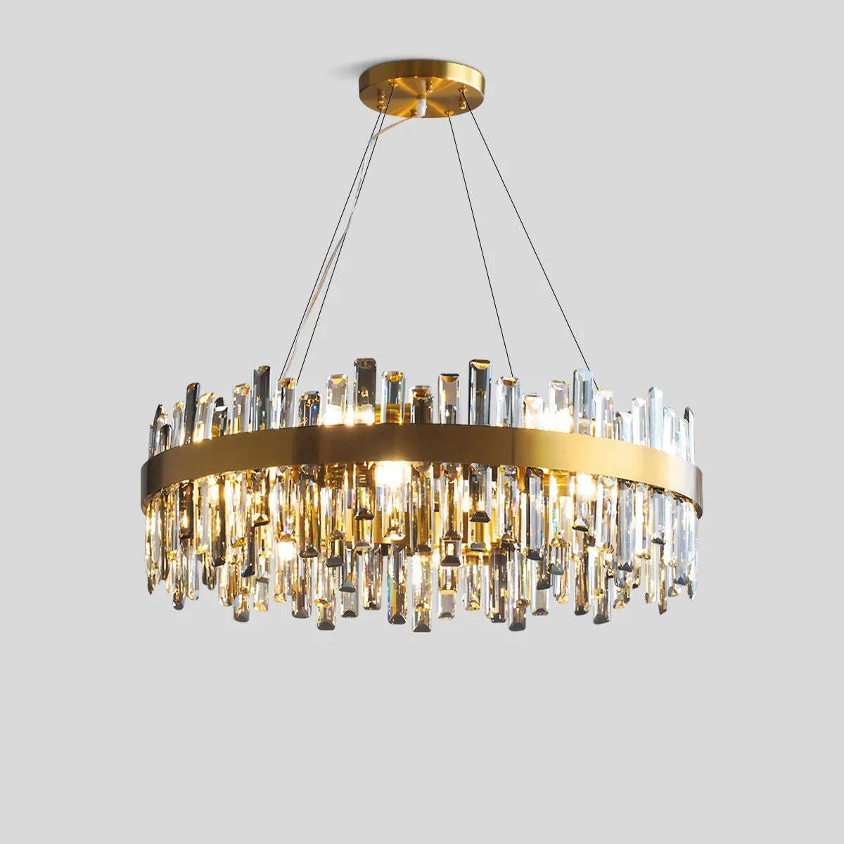 Antizer Round Oval Crystal Chandelier Three Color