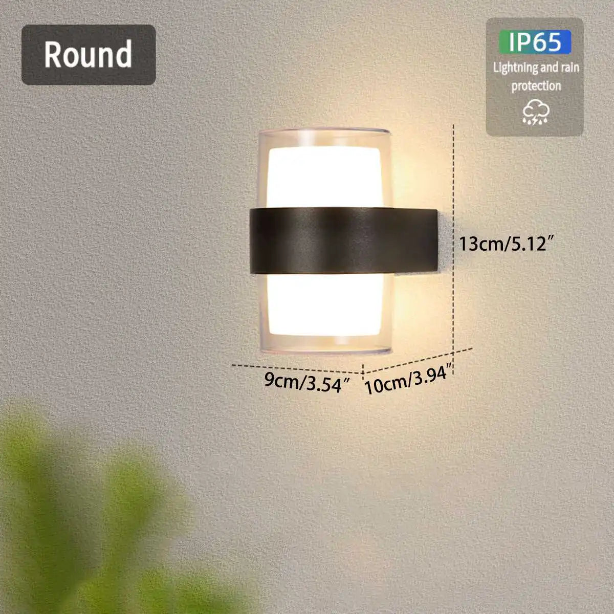 Antizer Lightning and Rainproof Columnar Outdoor Wall Light