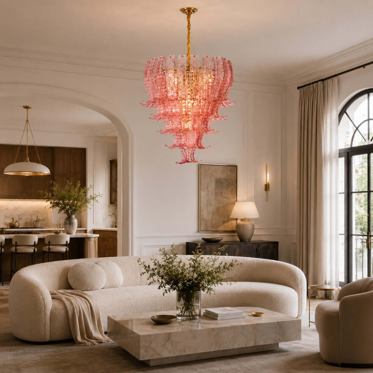 Antizer Artful Murano Layered Glass Chandelier