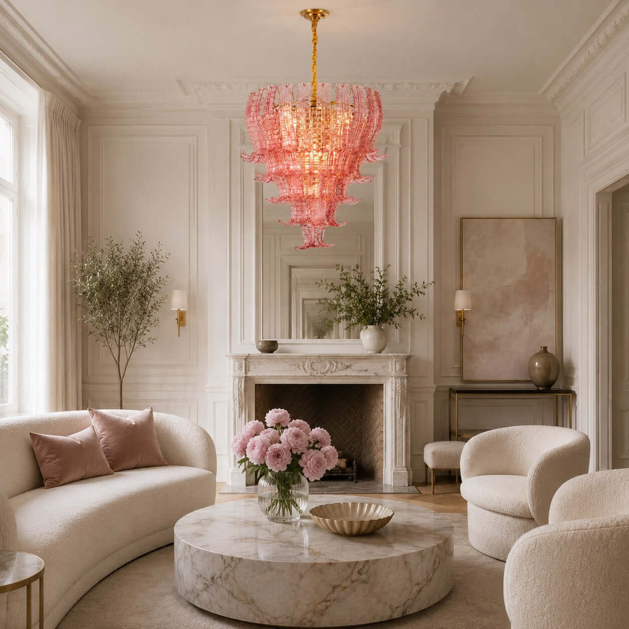Antizer Artful Murano Layered Glass Chandelier