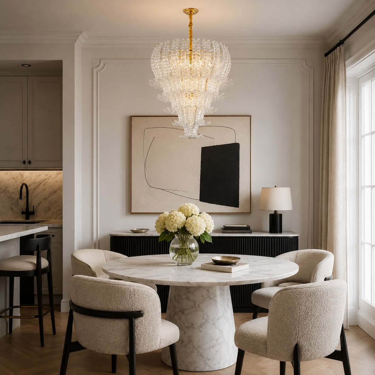 Antizer Artful Murano Layered Glass Chandelier