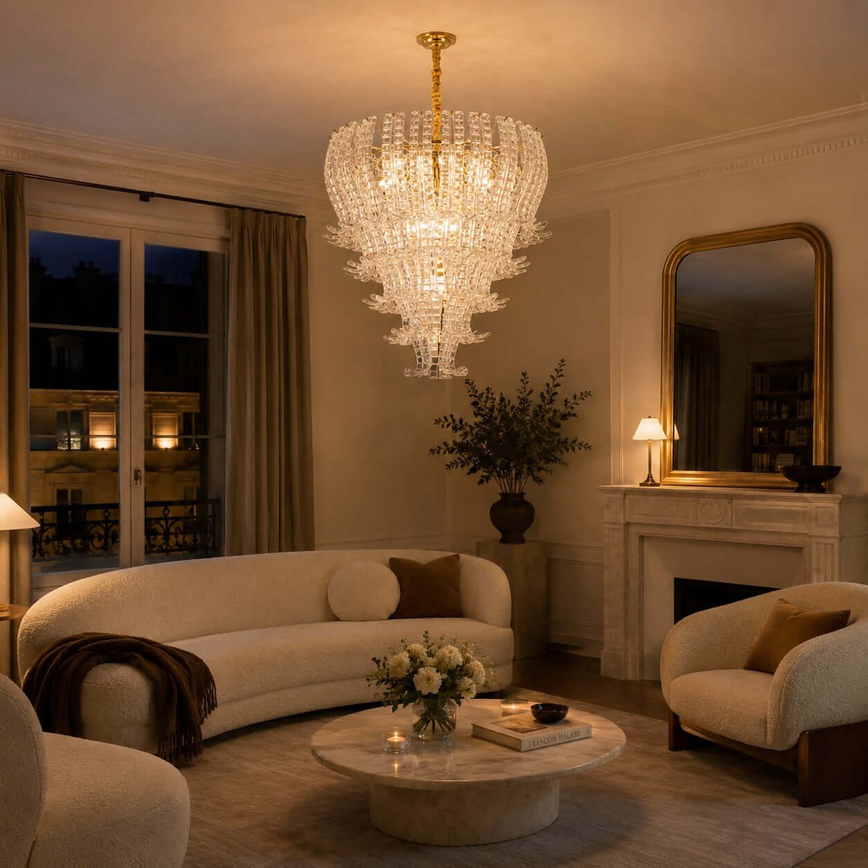 Antizer Artful Murano Layered Glass Chandelier
