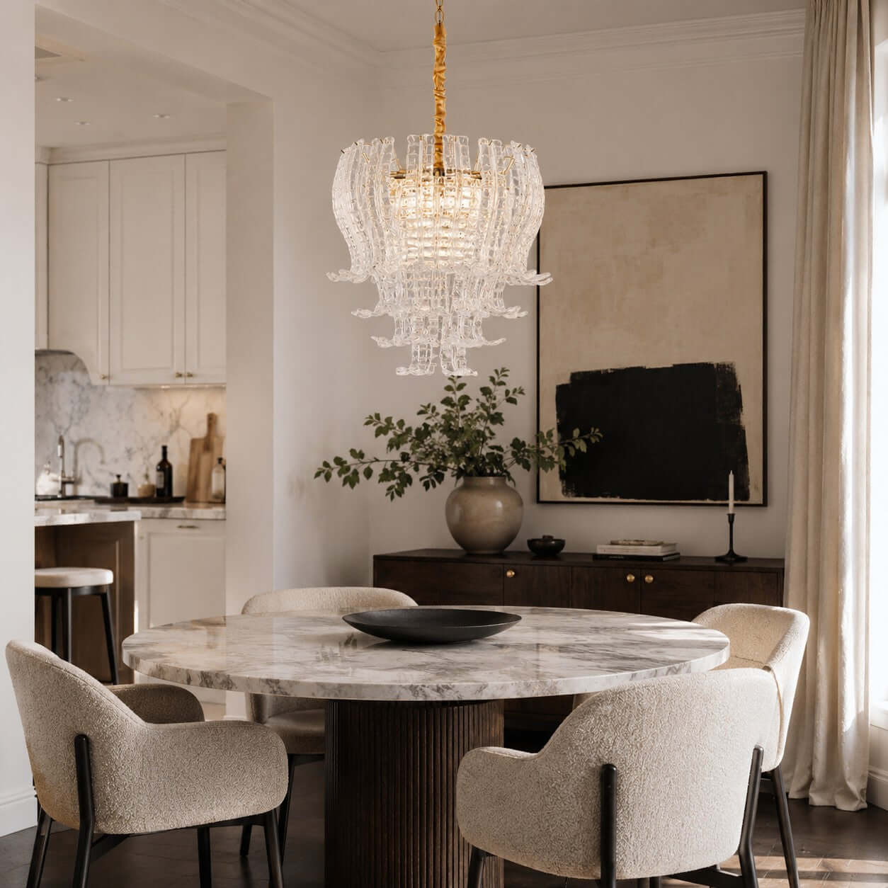 Antizer Artful Murano Layered Glass Chandelier