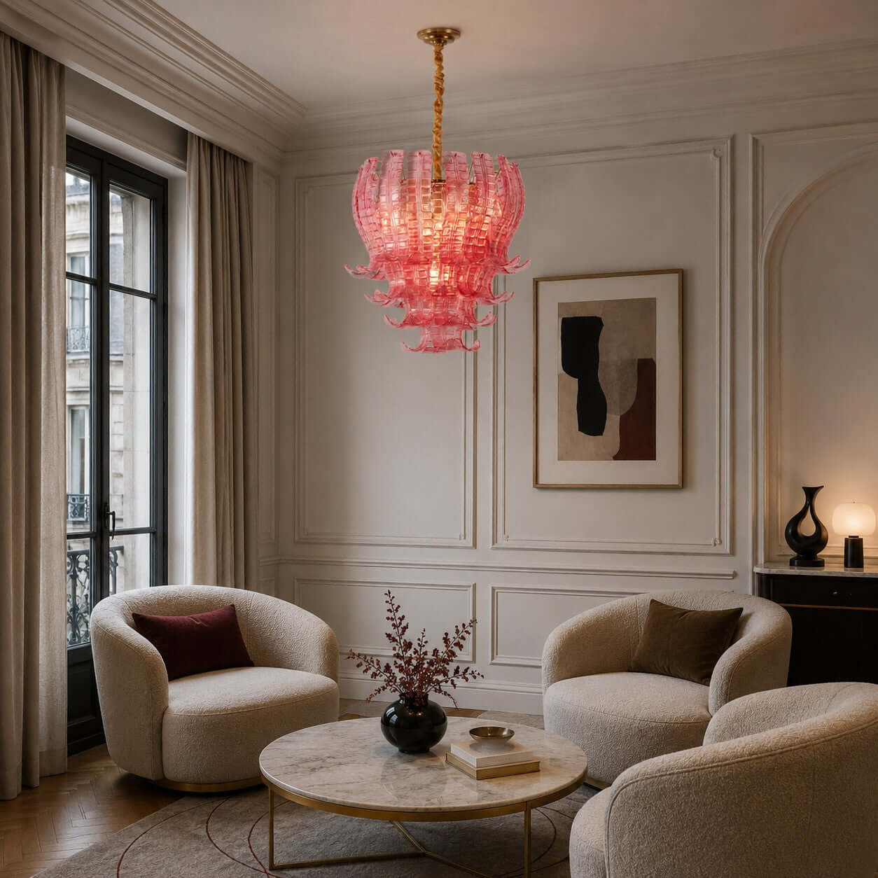 Antizer Artful Murano Layered Glass Chandelier