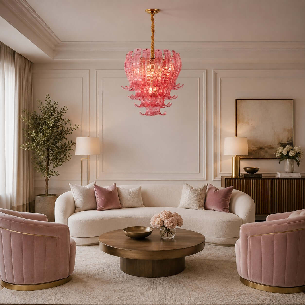 Antizer Artful Murano Layered Glass Chandelier