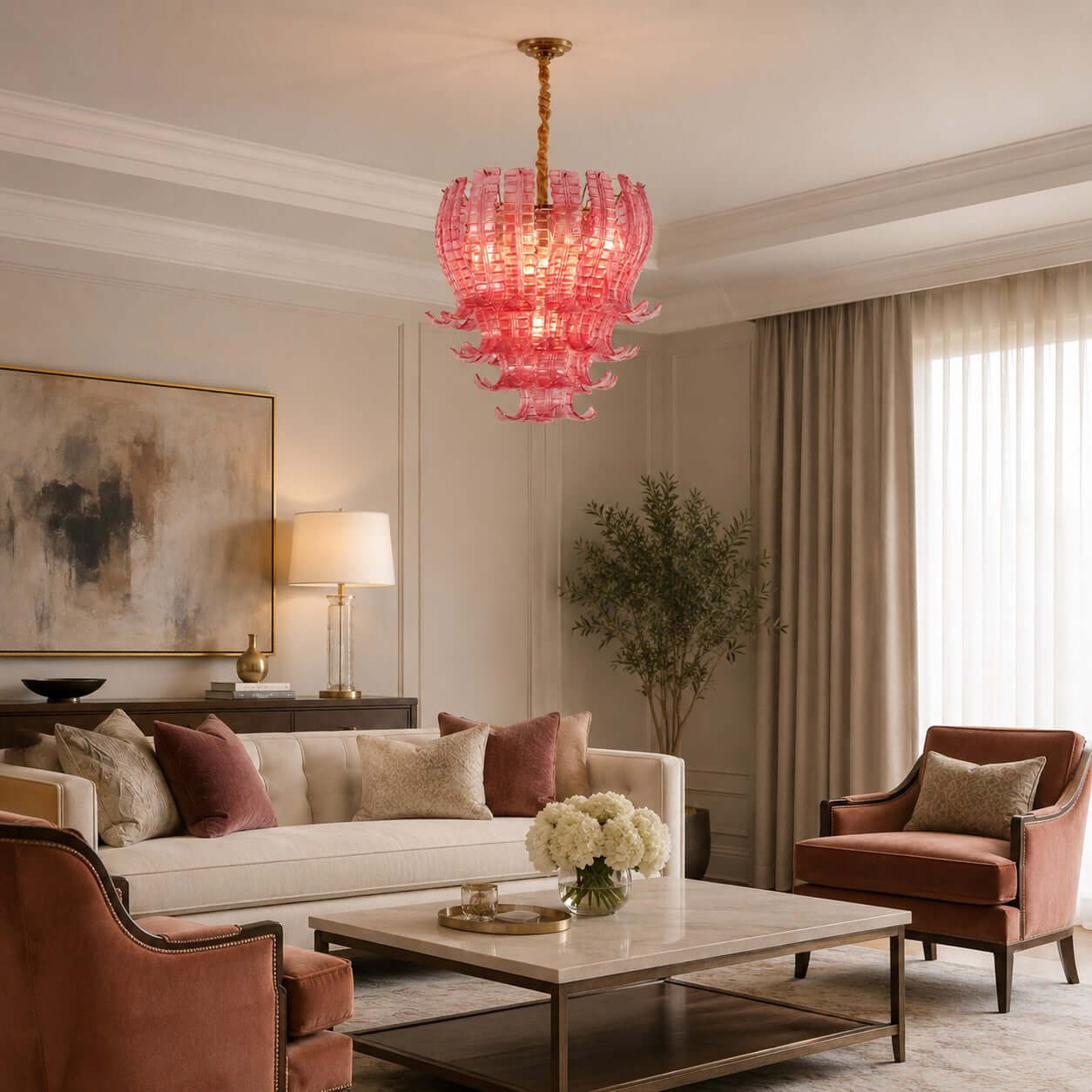 Antizer Artful Murano Layered Glass Chandelier