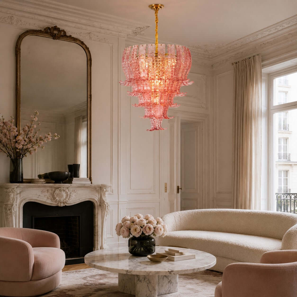 Antizer Artful Murano Layered Glass Chandelier