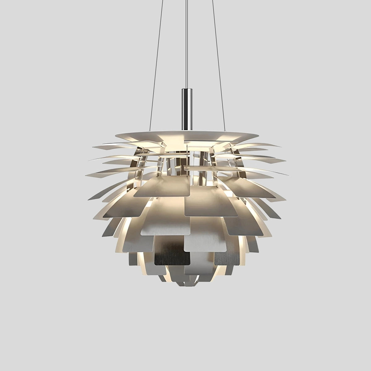 Antizer Modern Art Deco Layered Pendant Lamp Silver Warm White