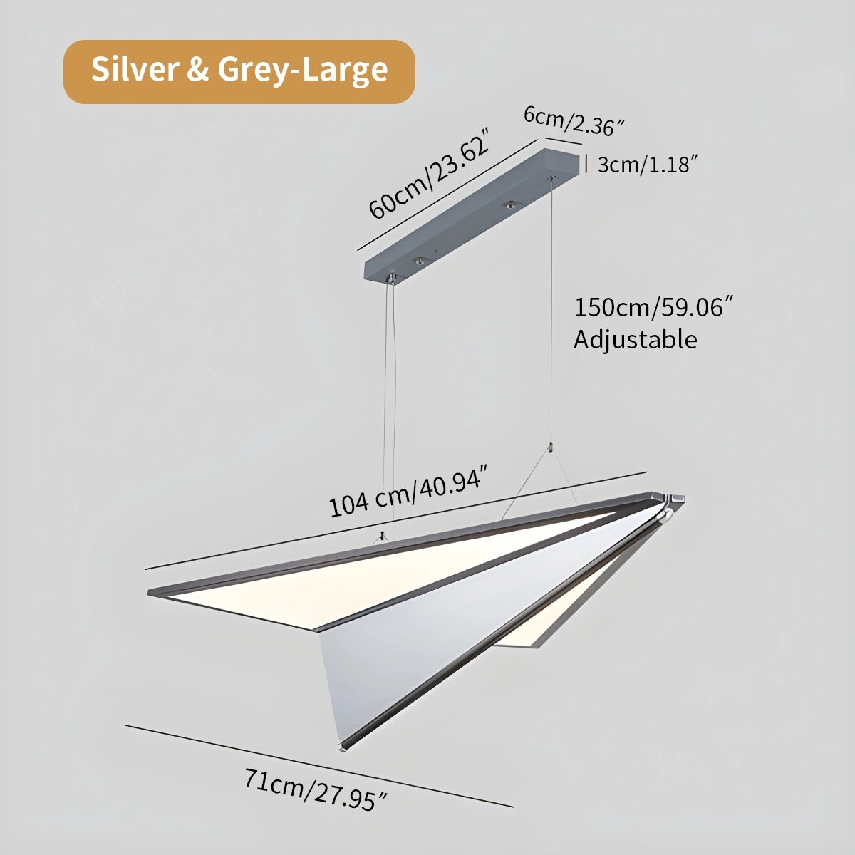 airplane pendant light size