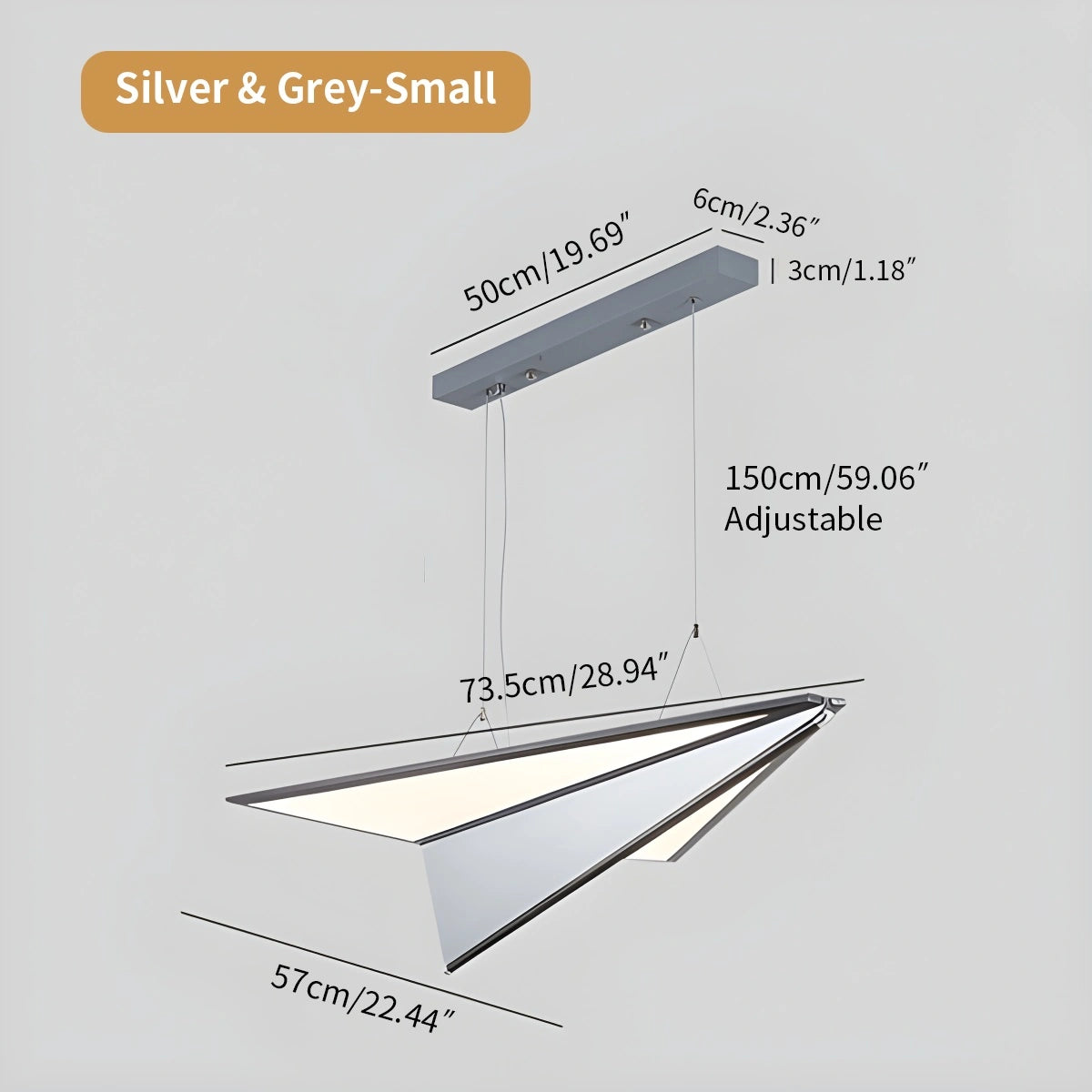airplane pendant light size