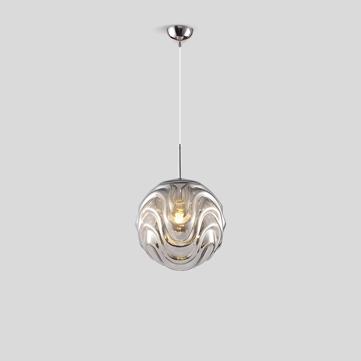 Antizer Modern Sphere Pendant Light for Kitchen Dining Room Silver Warm Light
