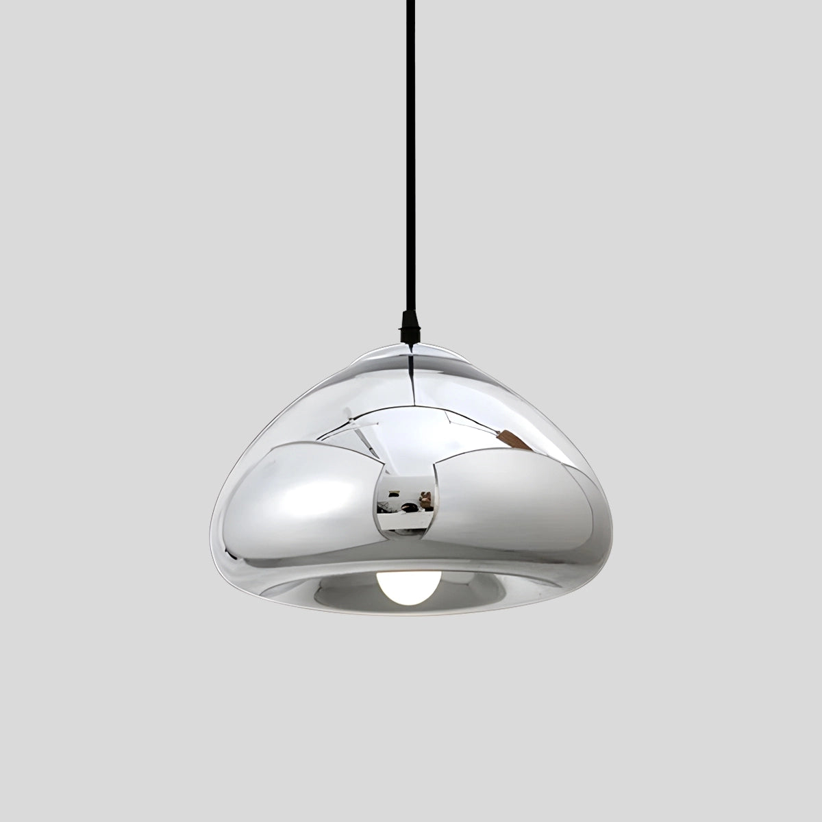 Antizer Modern Bread Shape Glass Pendant Light for Kitchen Silver Warm Light