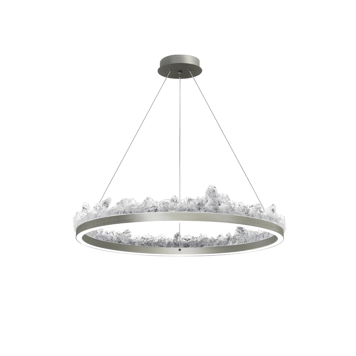 Antizer Modern Light Luxury Iceberg Chandelier Silvery Stepless Dimming