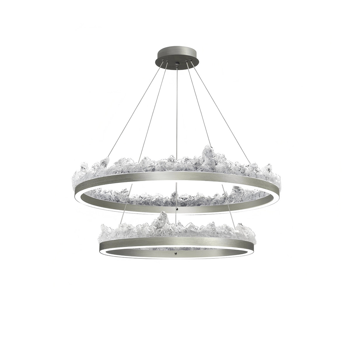 Antizer Modern Light Luxury Iceberg Chandelier Silvery Stepless Dimming