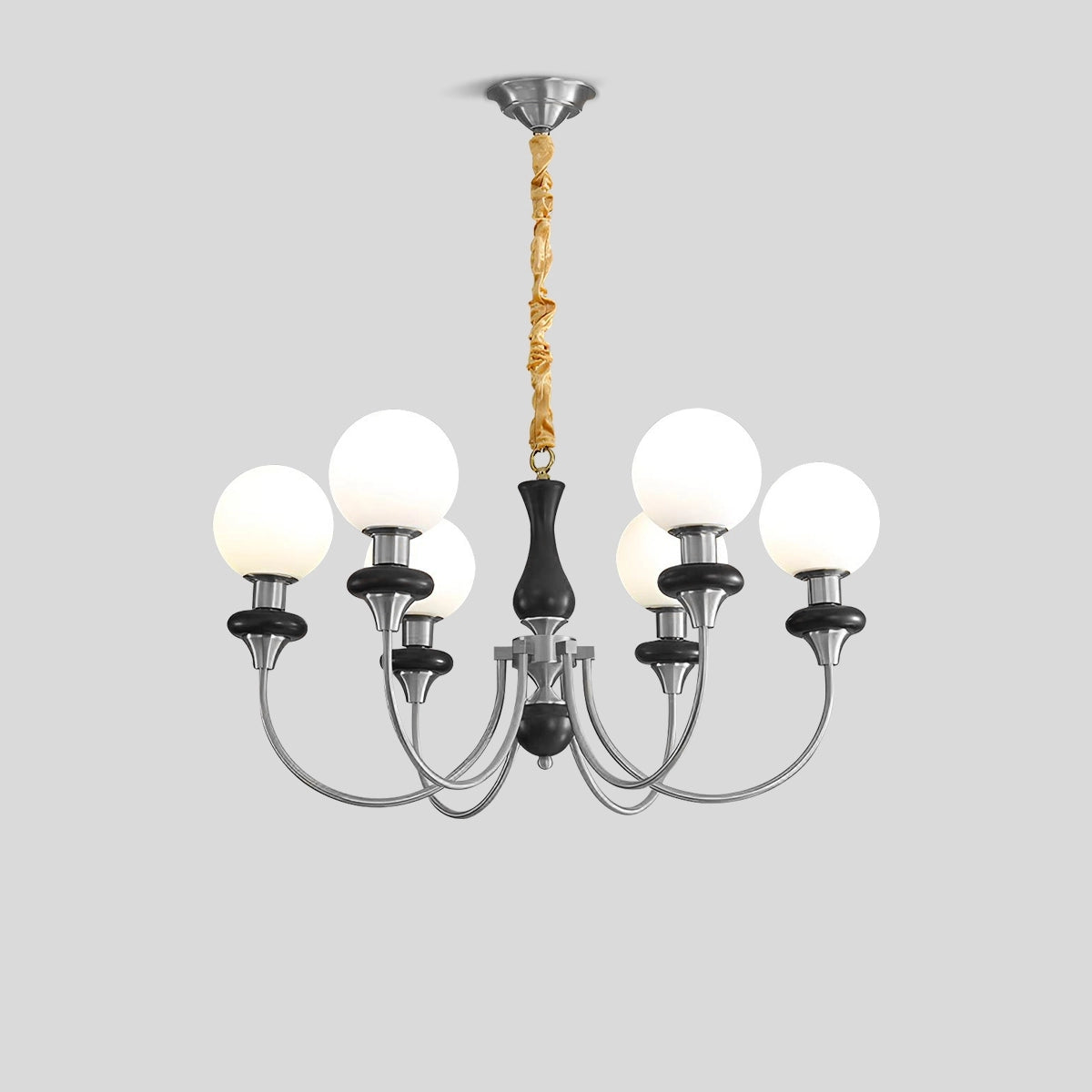 Antizer Modern Luxury Metal Chandelier Silvery 6 Heads